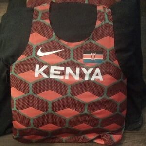 Nike Kenya Red and Black Running Tank